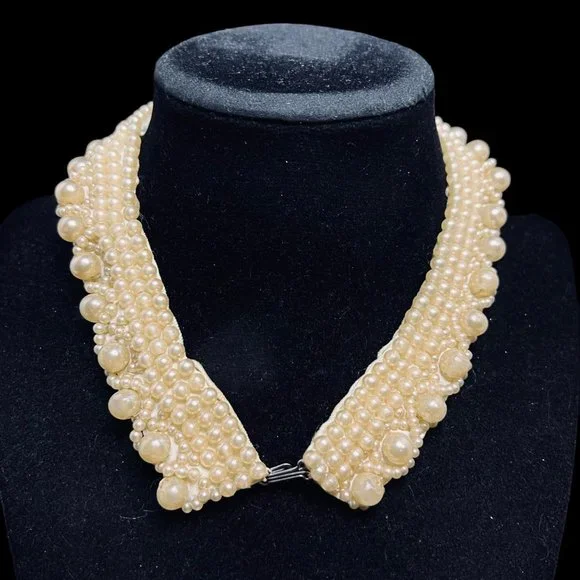 Vintage Glentex Faux Pearl Collar Clothing Accessory (5049) - Picture 1 of 9
